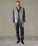 Casual Relaxed Linen/Rayon Vest in Denim