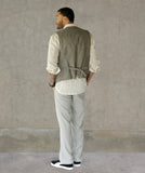 Casual Relaxed Linen/Rayon Vest in Olive