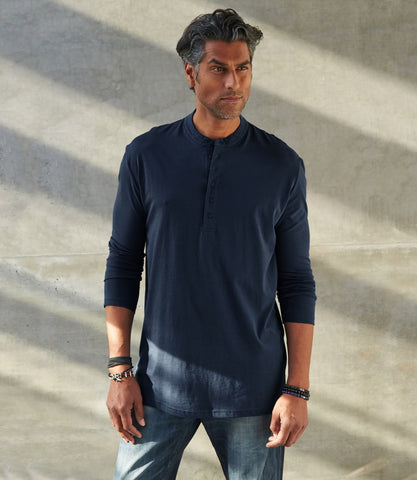 Henley Pima Cotton Long-Sleeve T-shirt - 