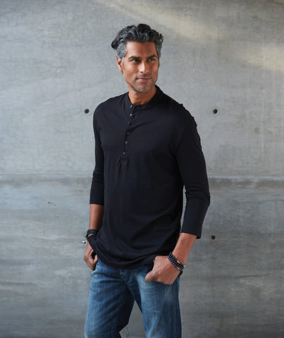 Henley Pima Cotton Long-Sleeve T-shirt - 