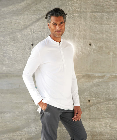 Henley Pima Cotton Long-Sleeve T-shirt - 