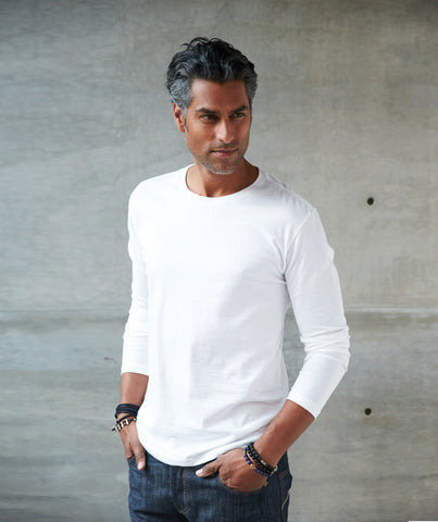 Long-Sleeve Crew Neck Pima Cotton T-Shirt - 