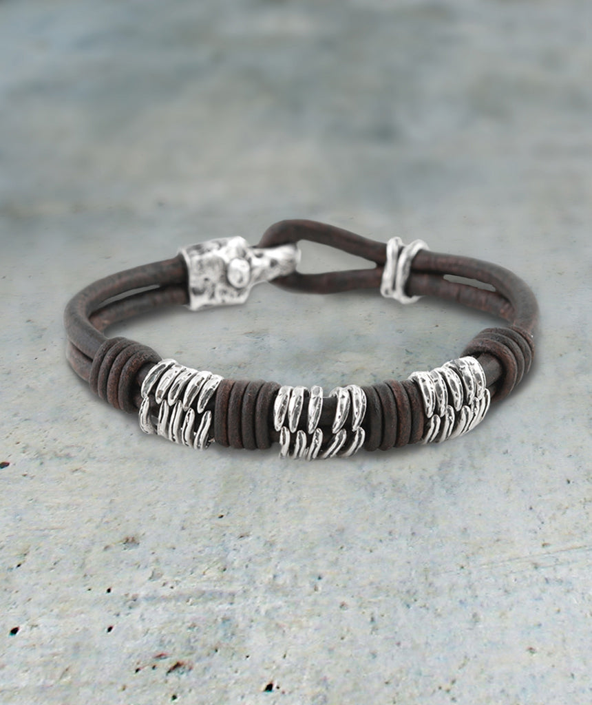 Triple Ancient Rings Cord Bracelet - Best Dressed Monk