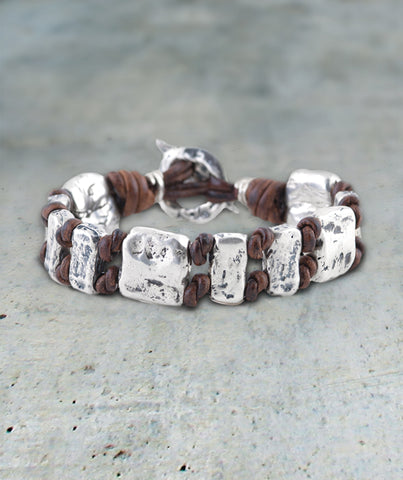 Skipping Stone Knotted Cord Bracelet - Best Dressed Monk
