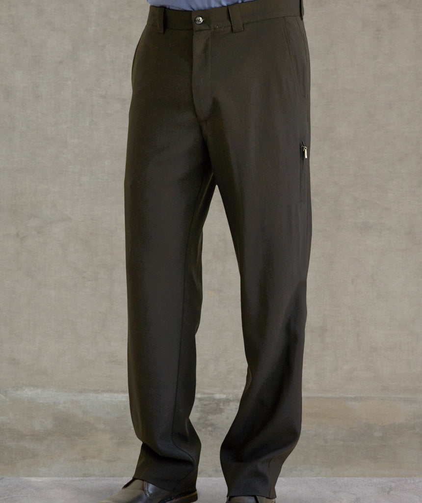 Relaxed Tropical Wool Side Zip Pocket Pant